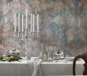 Robbe & Berking Leuchter mit sieben Lichtern auf dem Esstisch